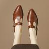 2026 Vintage Belt Buckle Pointed Single Shoe Spring/summer New Soft Leather British Leather Shoes