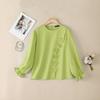 ZANZEA Women Casual Round Neck Long Sleeve Solid Color Loose Blouse