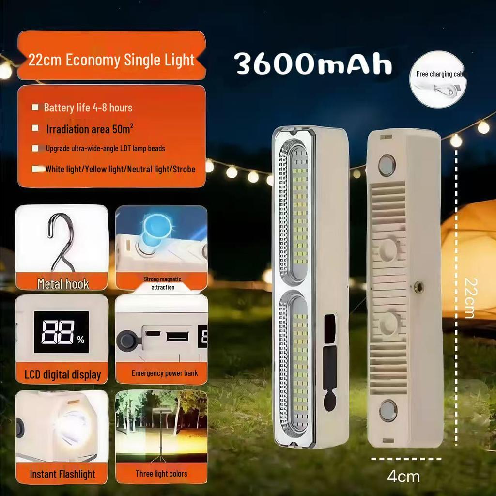 Magnetic LED Emergency Light for Outdoor Camping - Long Battery Life & High Brightness