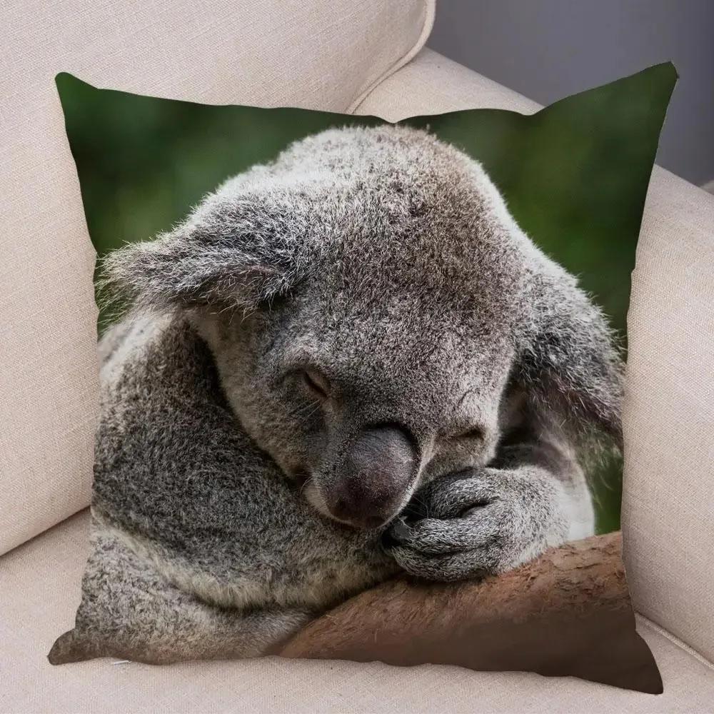 Cute Australian Koala Pillowcase Modern Home Bedroom Living Room Sofa Cushion Cover X Peach Skin Pillowcase