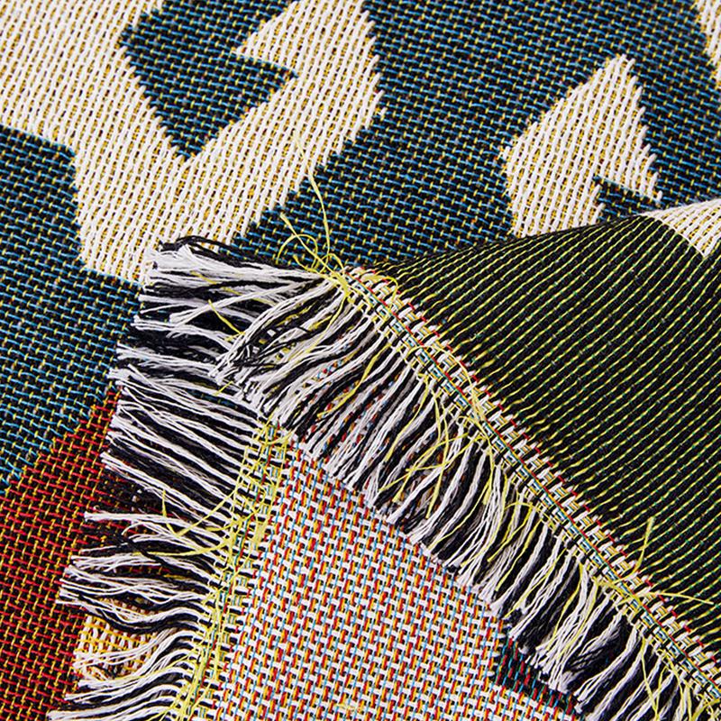 1pc Sofa Towel Geometric Sofa Throw Blanket With Tassels Couch Covers Double Face Usable Living Room Furniture Protector