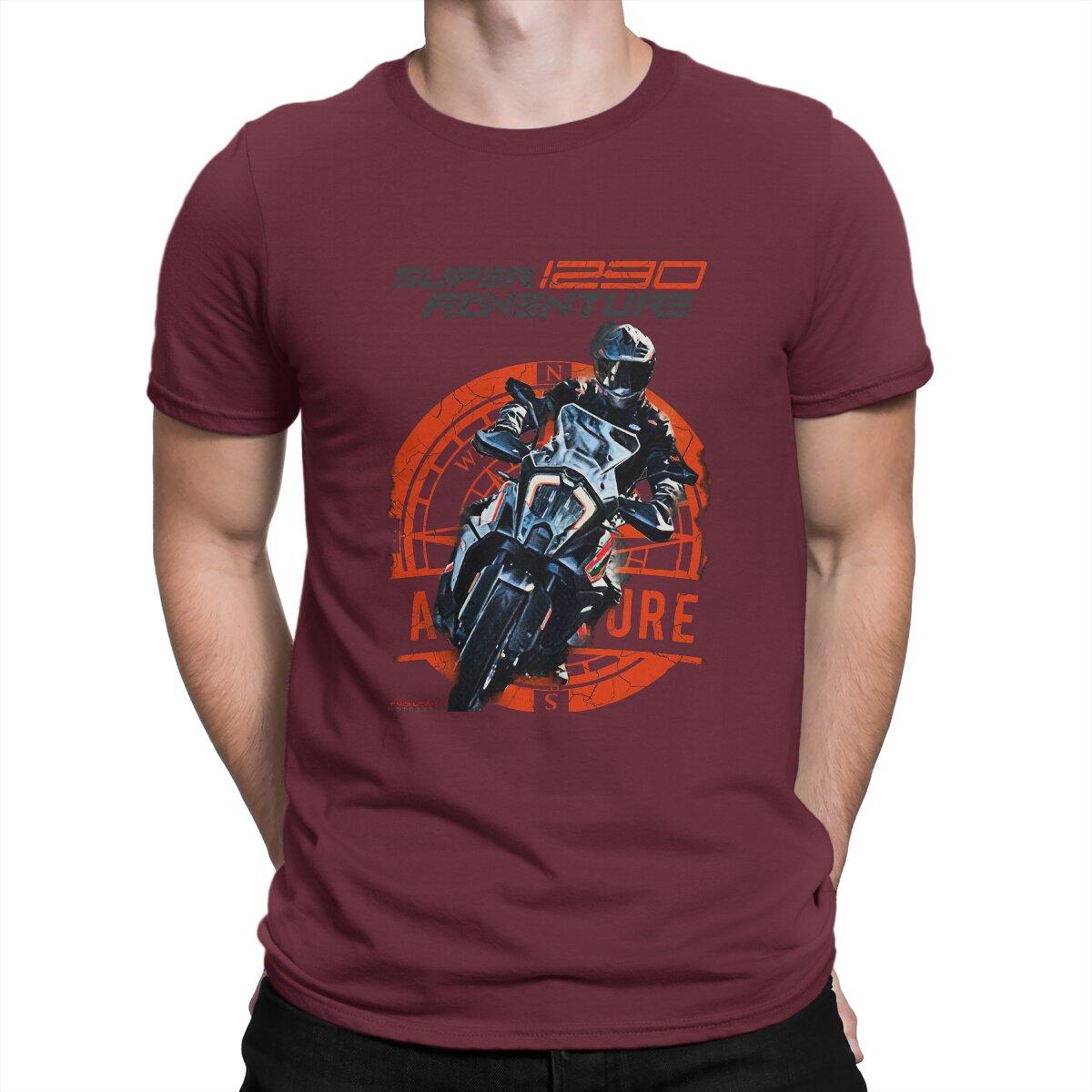 Comfortable season Super Adventure 1290 Hip Hop TShirt Motorcycles Moto Casual T Shirt Newest T-shirt For Men Women XXXXXL bordeaux
