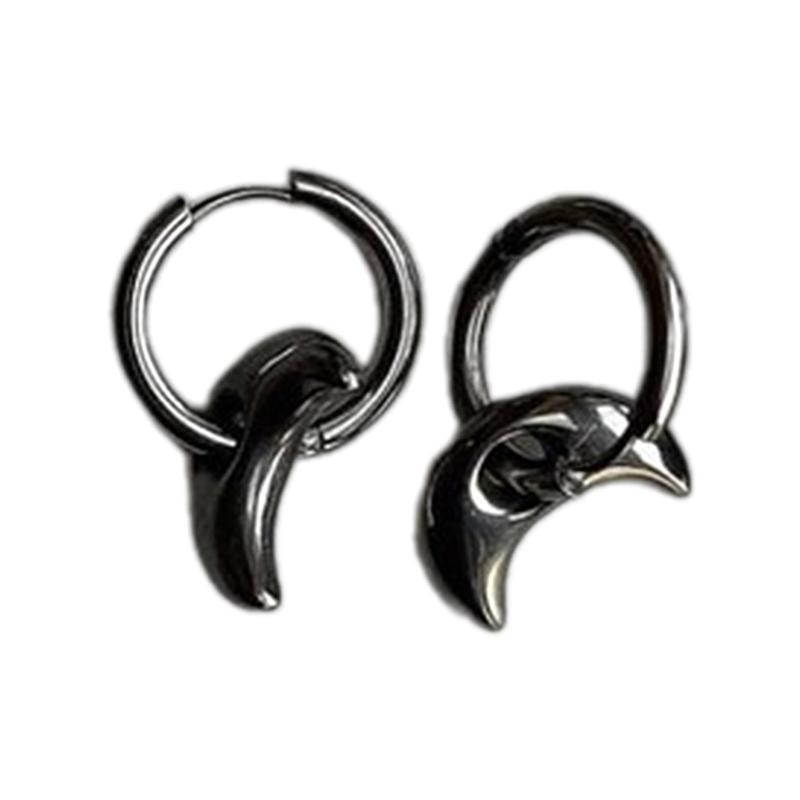 Stylish Stainless Steel Earrings Chic Plum Blossom/Star/Moon/Heart Shaped Eardrops Accessory Comfortable Ear Pendants