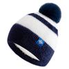 New Style Snow Label Beanie Hat Color Blocked Style Plush Fur Lined Pompoms Warm Winter Hat Fashion Y2k Beanie For Woman Girl
