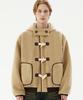 Trillion Unisex Fleece Duffle Hooded Coat Jacket [Beige]