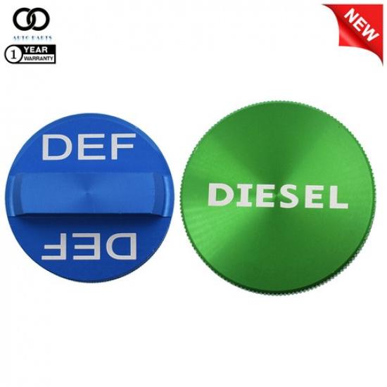 For 2013-2018 Dodge Ram 2500 3500 2x Blue DEF Cap Green Diesel Fuel Cap