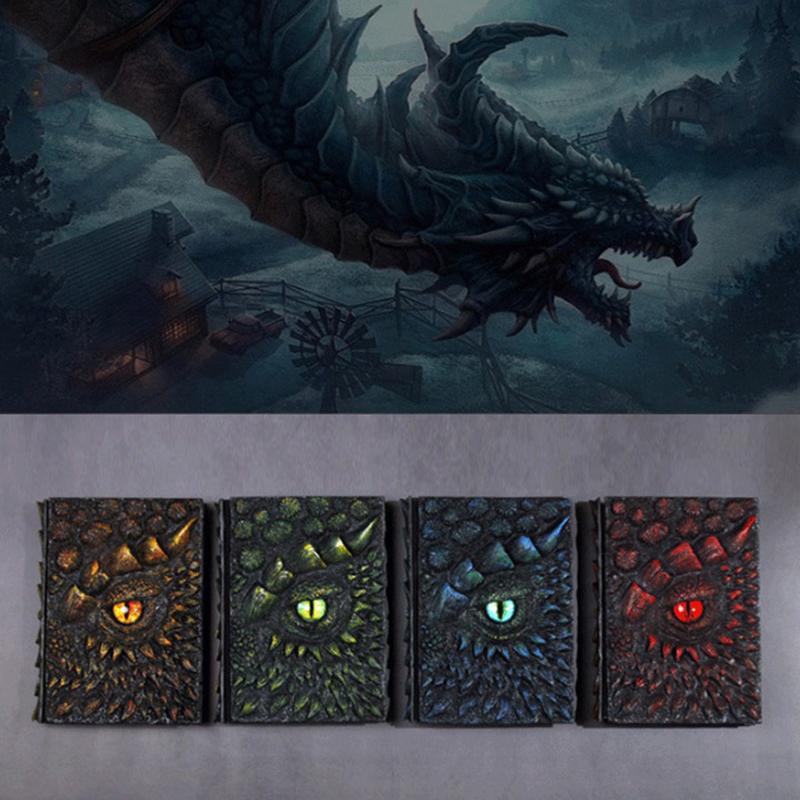 Vintage Dragon Embossed Resin Cover Travel Diary Notebook Travel Journal