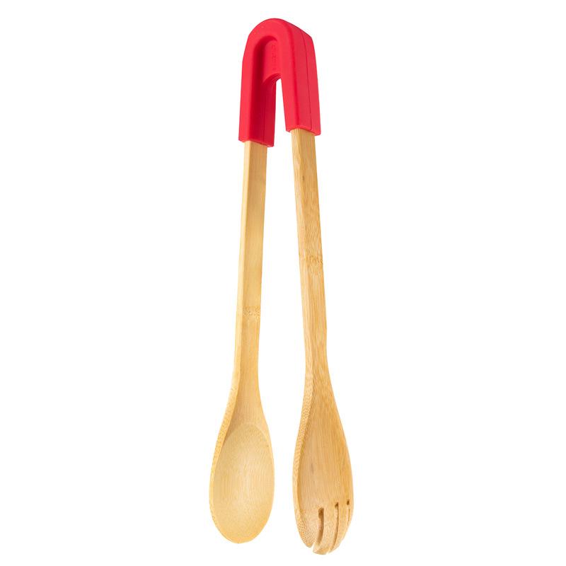 Bamboo Silicone Kitchen Tongs: Multi-Purpose Tools for Bread, BBQ, Buffet, and Baking