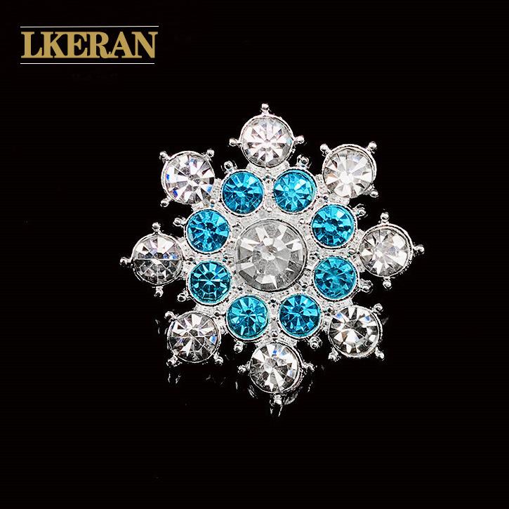 LKERAN 2019 Ice Festival 10Pcs Two-color Christmas Snowflake Rhinestone Buttons Embellishment Button DIY Decoration Accessories