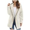 Fashion Winter Women's Thick Plush Long Sleeve Pocket Jacket Top for Fall