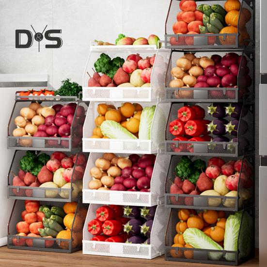 Suport de depozitare pentru coșuri cu fructe de capacitate mare, cu încărcătură puternică, îngroșat, stivuibil, coș cu fructe, legume, organizator de blat