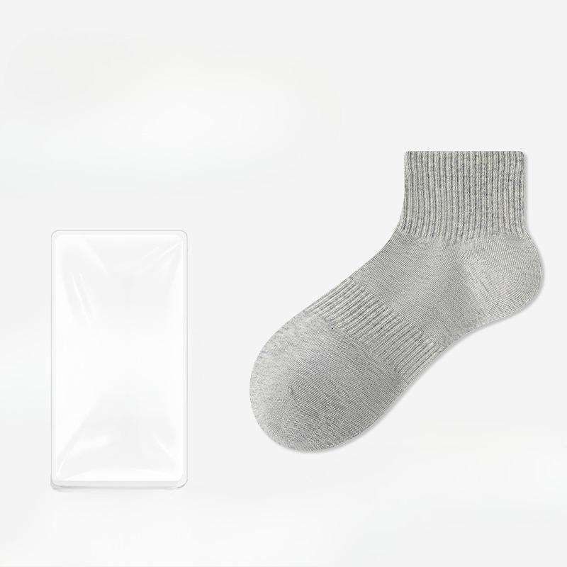 

Мужские осенние однотонные влагоотводящие дышащие антибактериальные спортивные носки 1 pair серый