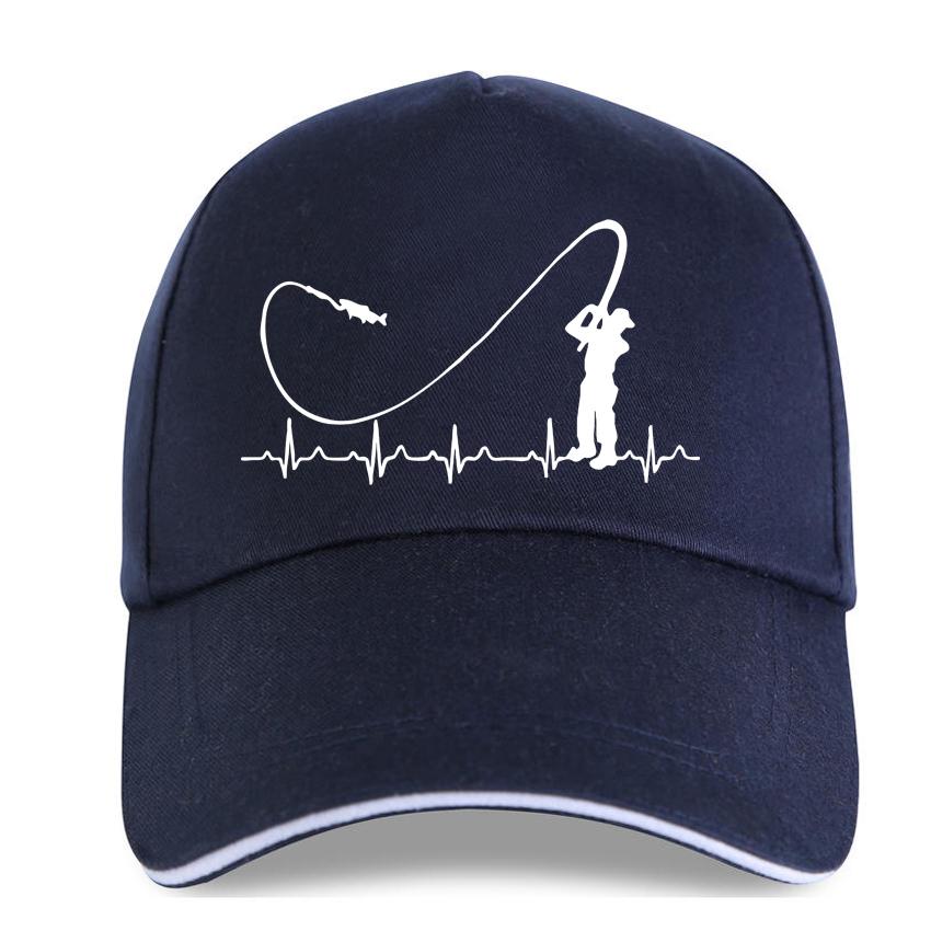 Funny Heartbeat Funny Fishing Creative Print Baseball Cap Adjustable Men's Women Hip Hop Hat Dad Sun HatsYOUR LOGO Personalized