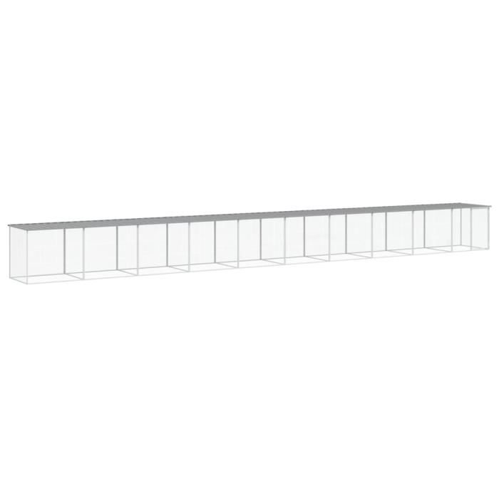 VidaXL Chicken Coop with Light Grey Roof 1003x98x90 Cm Galvanized Steel 3189058