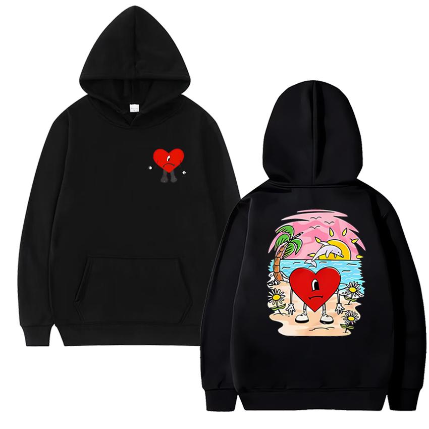 Rapper Bad Bunny Un Verano Sin Ti Double Sided Graphics Hoodies Men Women Harajuku Fashion Sweatshirt Unisex Fleece Pullovers