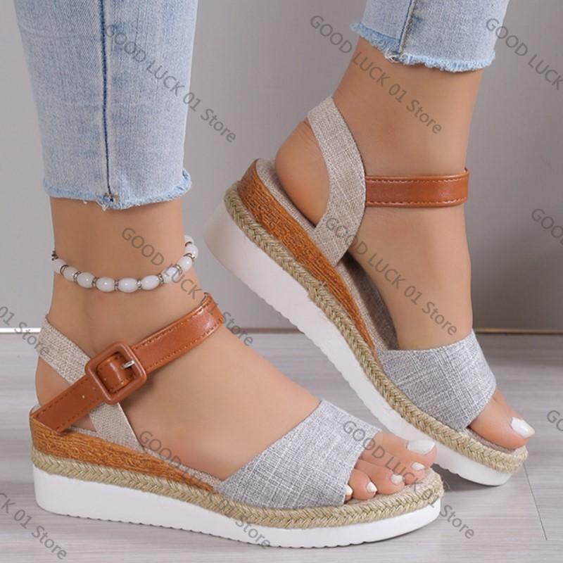 Fashion 2025 Fashion Sandals Summer Shoes Women Wedge Shoes Woman Party Women's Sandals Soft Retro Footwear Female Heeled Sandals