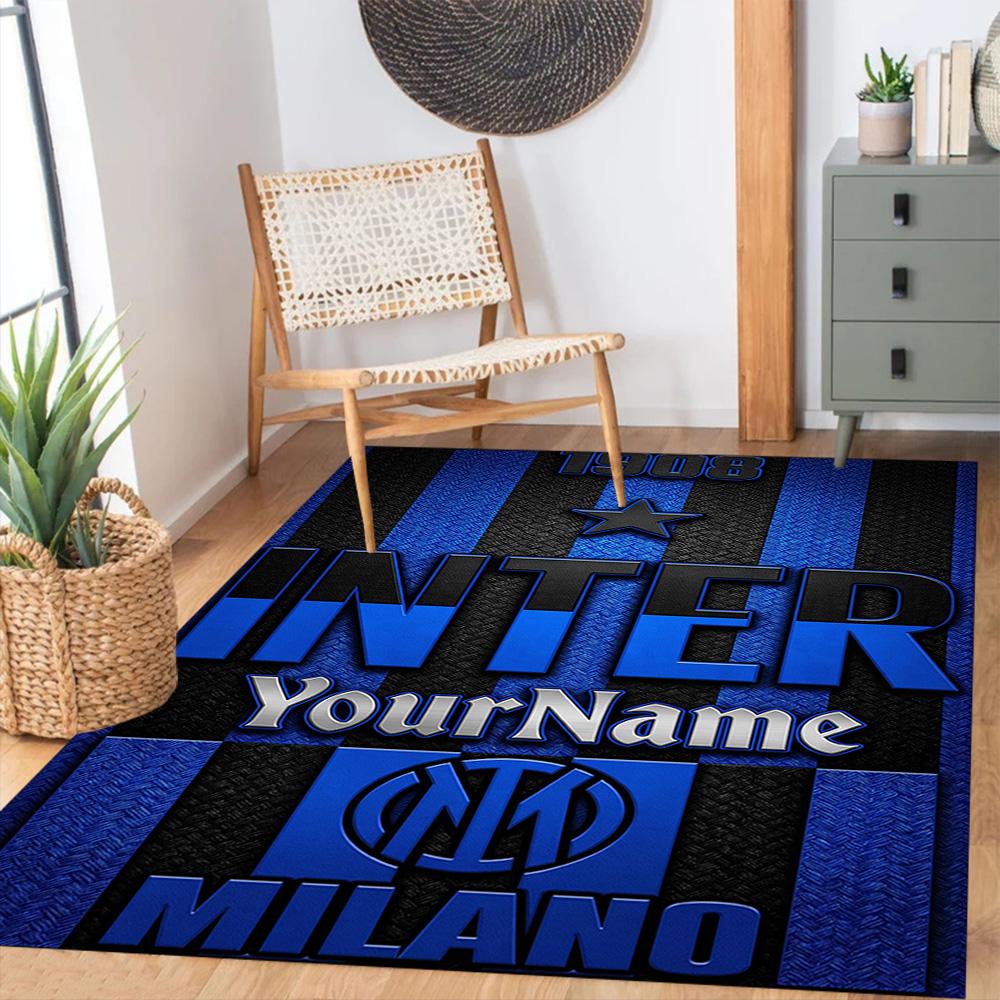 Inter Milan Personalized Name Floor Mat Perfect for Bedrooms Decorate room Balcony Outdoor Anti-slip Rug Decorate Offices