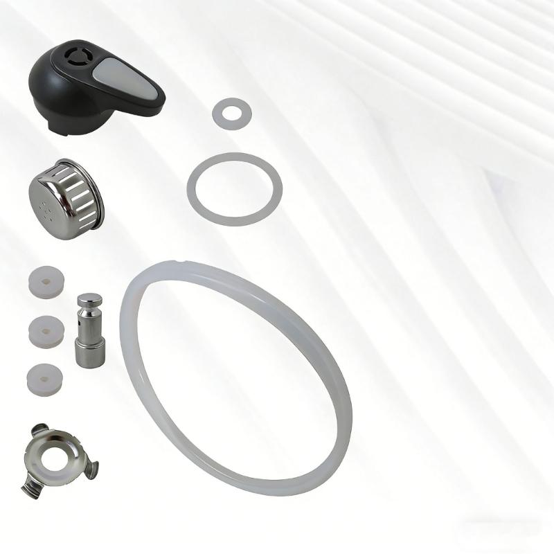 Pressure Cooker Steam Release Valves Set with Silicone Sealing Rings Pressure Cooker Exhaust Part Suitable for 6L