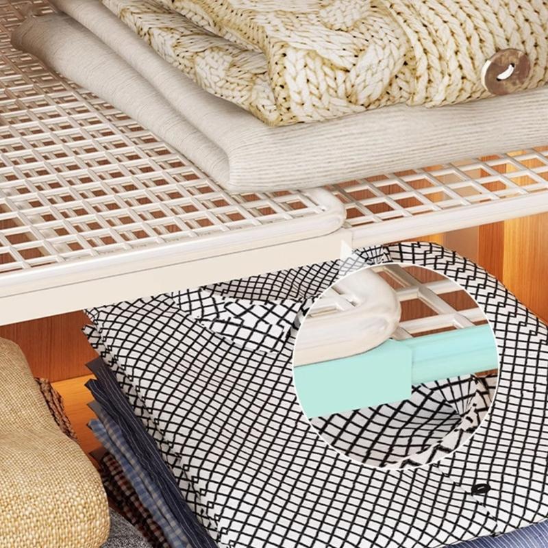 Modern Wardrobes Shelf Organizers With Nonslip Design Space Efficient Metal Storage Rack For Home Use