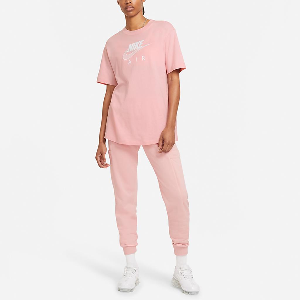 Nike Air Logo Casual Sport Short Sleeve T-Shirt Women Tops Pink CZ8615-630