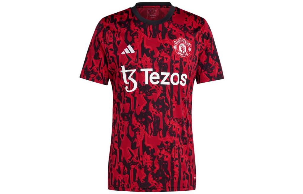 adidas Manchester United Soccer Jerseys Men's Red Black Moderate Straight Fit IA7242