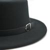 Ny Filthatt Herre Fedora-hatter med Belte Dame Vintage Trilby-luer Ull Fedora Varm Jazzhatt Chapeau Femme filt Panamahatt