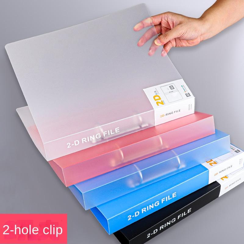 A4 Transparent File Folder Display Book 2 Hole Binder Folders Pink Blue Black Waterproof Document Organizer Ring Binder