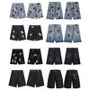 Herren Damen Baumwollshorts mit Kreuz-Aufnäher-Design Lockerer Schnitt Freizeit Sportliche Kurze Hosen
