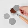 49/51/53/58mm Reusable Coffee Puck Screen with Wood Base Single Layer Coffee Filter Mesh Coffee Handle Portafilter Puck Screen