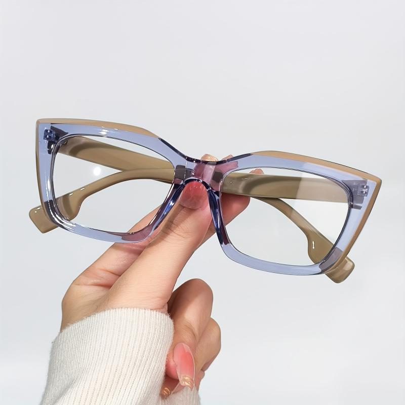 Minimalist Square Frame Glasses for Women - Clear AC Lens, PC Frame, Fashion Computer Spectacles, Non-Prescription Eyewear