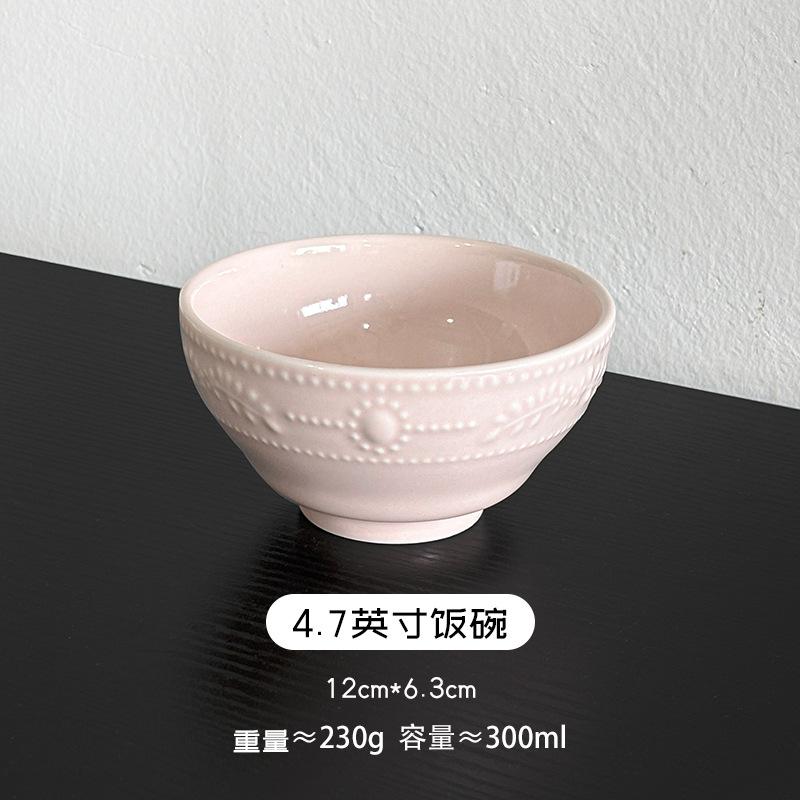 Карамельно-коричный стиль Посуда Розовая кружевная тарелка Миска в виде соломенной шляпы Бытовая керамическая миска Миска высокой ценности