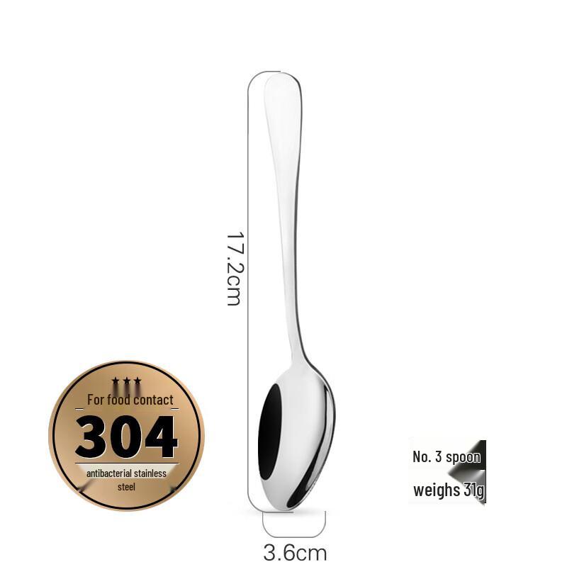 Huazao Baijia WZ410 Stainless Steel Spoon Size 3 Pointed