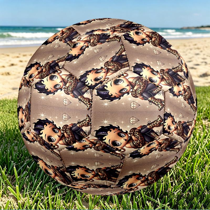 doll Print Size 5 Soccer Ball, PU Wear Resistant Football for Match Training and Daily Practice, Birthday Gift for Soccer Fans
