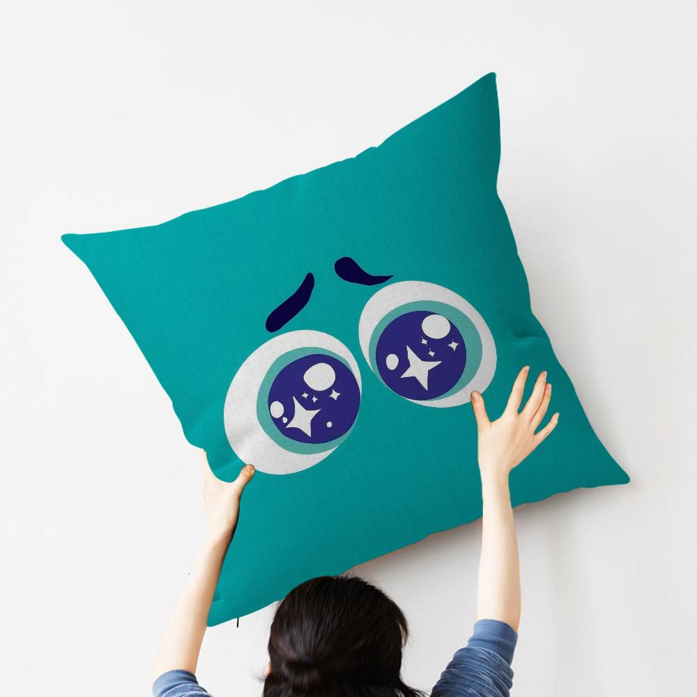 CARTOON ANGRY Funny Face Eyes Maple Design Cushion Cover Happy Autumn Harvest decor Holiday Decorati Pillow Cover