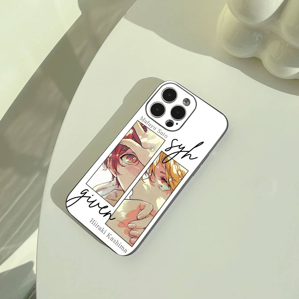 Given- BL- Anime Ritsuka Mafuyu Sato Phone Case For iPhone 17,16,15,14,13,12,11 Pro Max,16Plus,XS Soft Black Cover