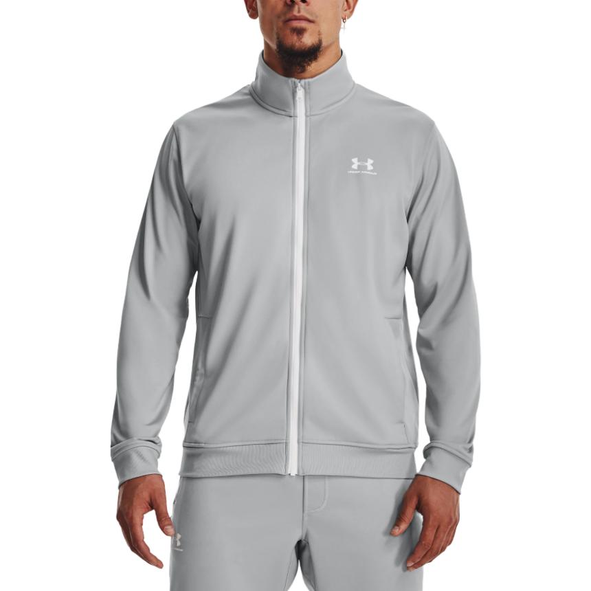 Under Armour Solid Color Stand Collar Fitted Long Sleeve Jacket Men Gray 1329293-011