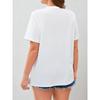 European Size Plus Size - Women'S Casual Short Sleeve T-Shirt | Fresh Academy Style, Loose Fit, Butterfly and Flower Bike Print,Crew Neck