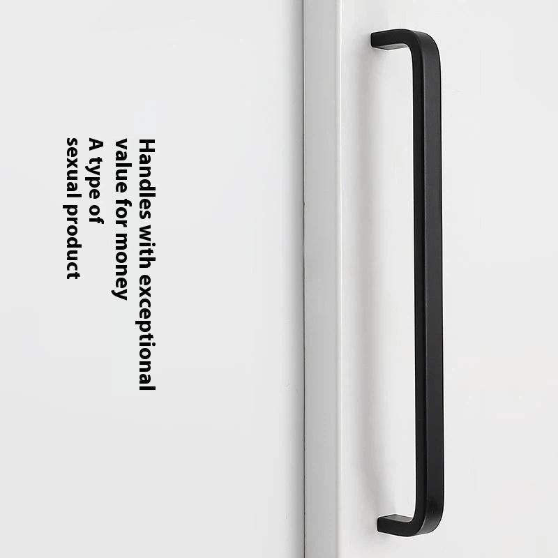 Modern Minimalist Pulls Cupboard Dressers Black Gold Silver Cabinet Door Handles Closet Drawer Knobs Kitchen Furniture Hardw
