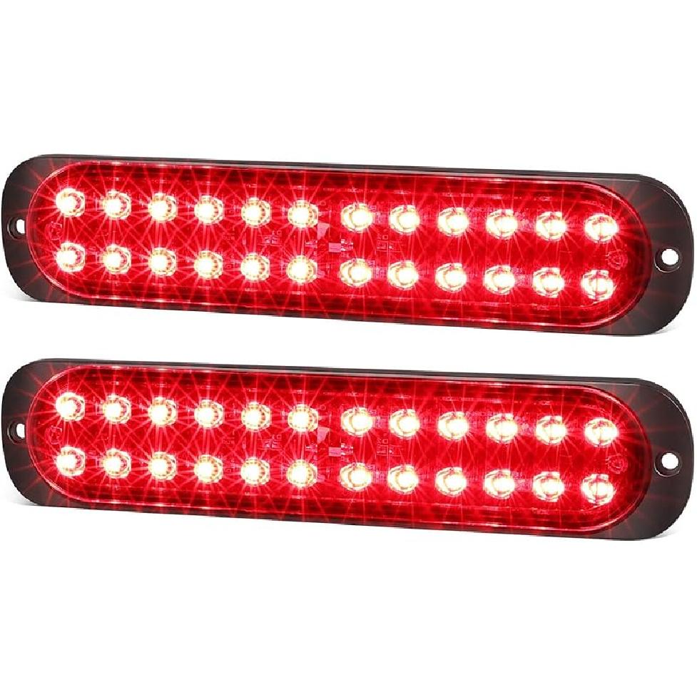 7.5 Inch Aluminum Housing Amber 24LEDs Trailer Side Marker Turn Signal Light Surface Mount Clearance Lights Of Truck Motorcycle Tractor RV Pickup,