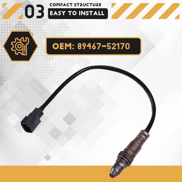Oxygen Sensor 89467-52170, 1 pc, ABS+Metal, Color: As shown.