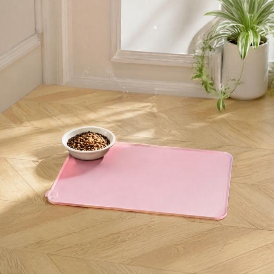 Waterproof Floor Protector for Pets Food Grade Silicone Pet Feeding Mat, Anti-Slip Dog Cat Bowl Small Mat Insulation Pad Puppy Kitten Easy Clean