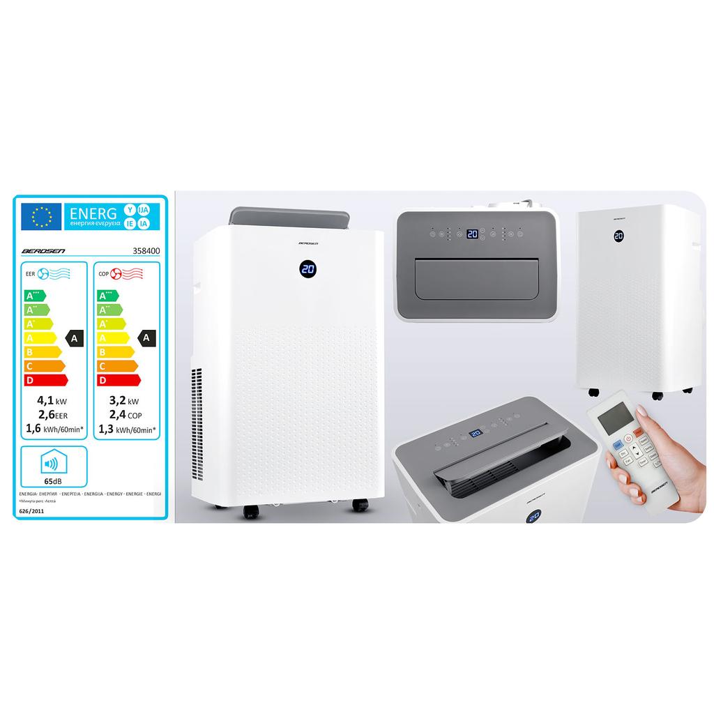 Climatiseur Portable 14000 Btu Déshumidificateur Chauffage Wifi 37L/24H Berdsen Bd-584