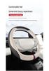 Ultra-Thin Anti-Slip Perforated Leather Steering Wheel Cover, Breathable No-Sew Design for All Seasons