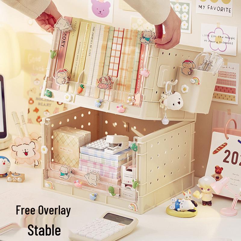 Desktop Pegboard Storage - Multi-Layer Bookshelf for Dormitory and Bedroom