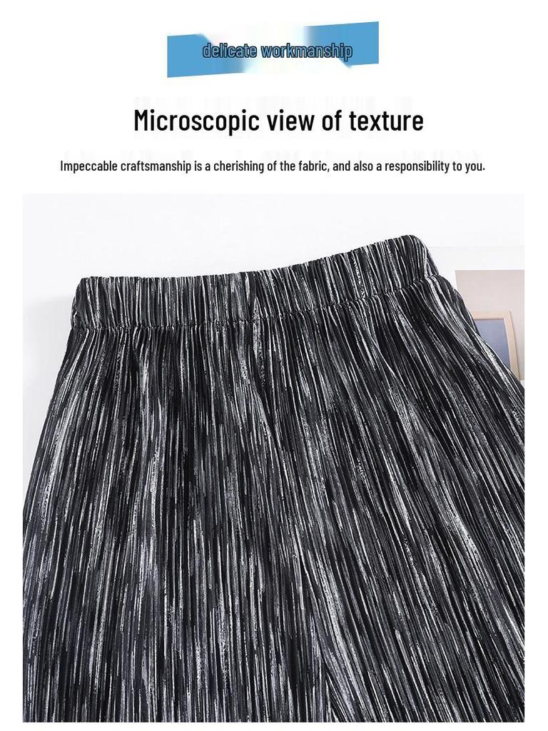 Eis Seide Tie-Dye High-Waist Weite Hosen - Damen Sommer Lässig Lockerer Schnitt
