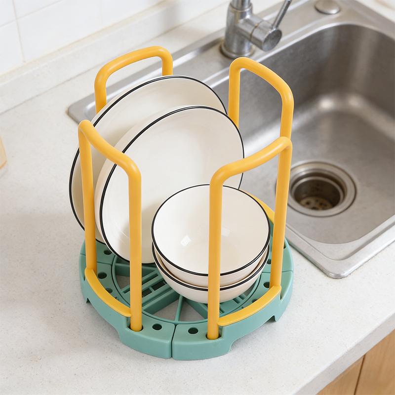 Portable Retractable Bowl Holder Drain Removable Cabinet Dishes Storage Rack Water Cup Kitchen Organizer