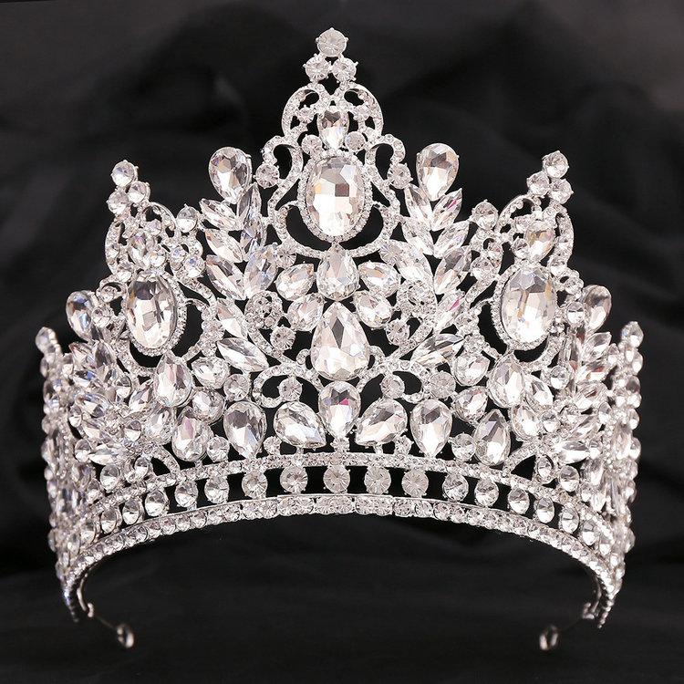 QS Wholesale Baroque Pageant Tiara and Crowns Green Blue Big and Large Beauty Pageant Crowns