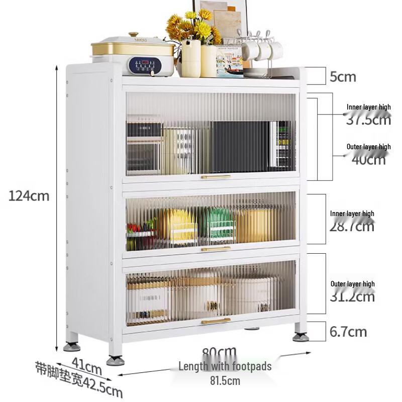 4-Tier Carbon Steel Multi-functional Storage Cabinet