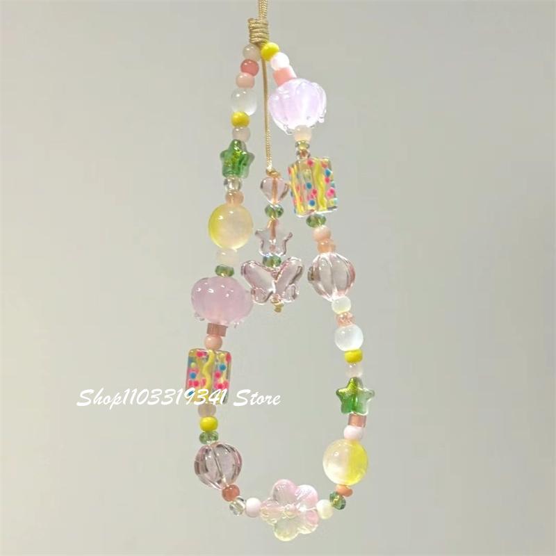 

Cute 3D Lily Of The Valley Beaded Phone Charm Chain For Phone Case Phone Straps Accessories Anti-Lost Keychain Lanyard Girl Gift