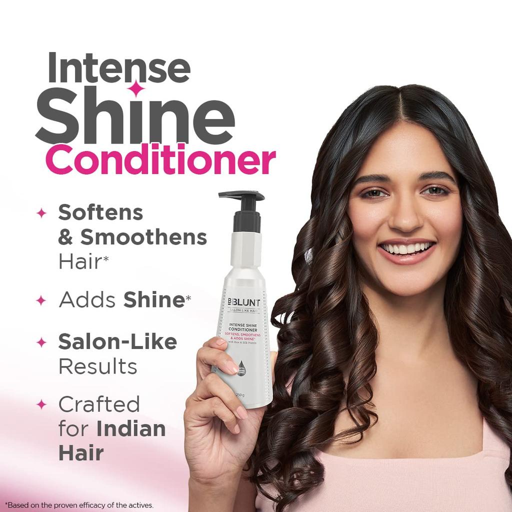 BBLUNT Intense Shine Conditioner For All Hair Types Deep Conditioning For Soft Smooth Glossy Hair Salon Finish 250 g